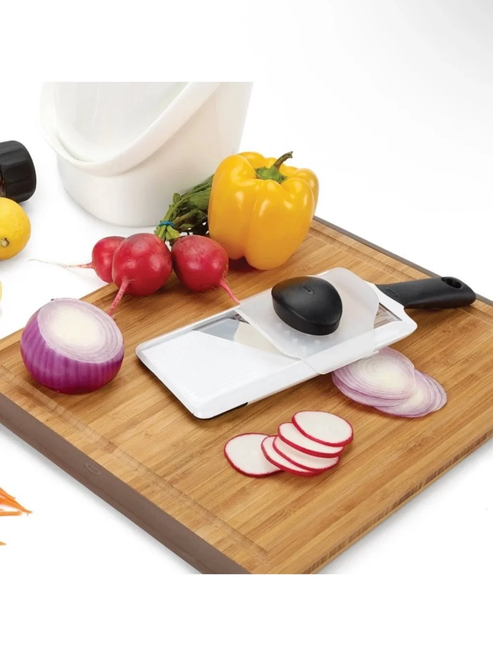 OXO Handheld Mandoline: White Kitchen Slicer